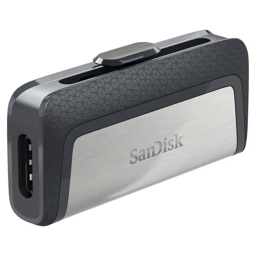 Pendrive SanDisk Ultra Dual Drive, USB tipo C, Gris/Plateado