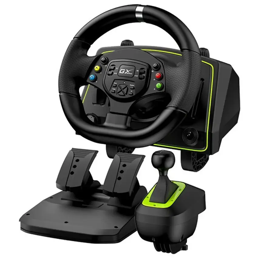 Volante Genius SpeedMaster X2, Con Pedalera y Palanca de Cambios, Xbox Series X, Xbox One, Xbox 360, PS3, PS4, PC Volante Genius SpeedMaster X2, Con Pedalera y Palanca de Cambios, Xbox Series X, Xbox One, Xbox 360, PS3, PS4, PC