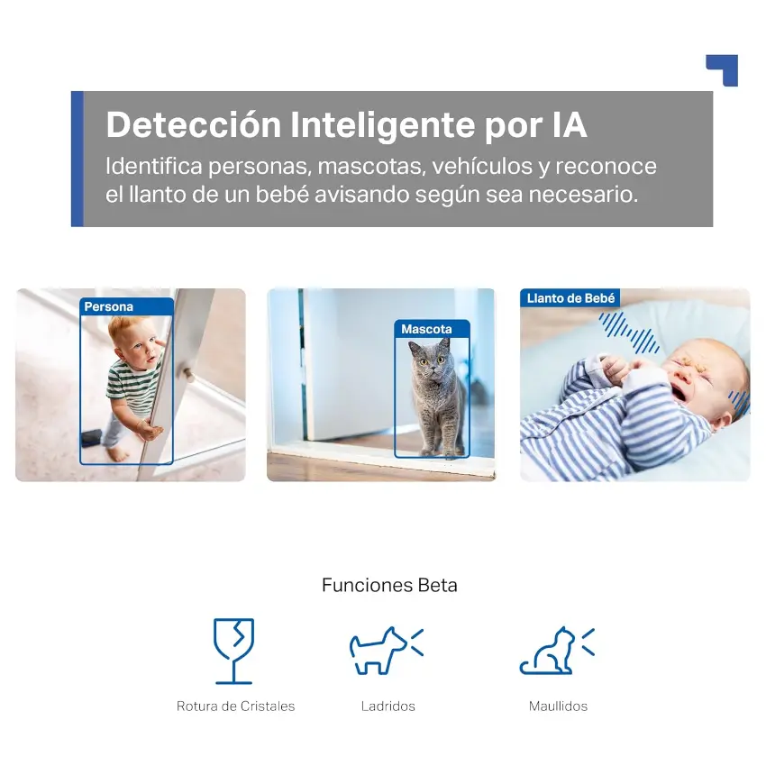 Cámara de Seguridad Wi-Fi TP-Link Tapo C230, 3K, 5 MP, Pan / Tilt, Visión nocturna, Interior