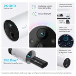 Kit de Cámaras de Seguridad Wi-Fi TP-Link Tapo C420S2, 2K QHD, 4 MP, Visión nocturna color, Alimentada por batería, Exterior