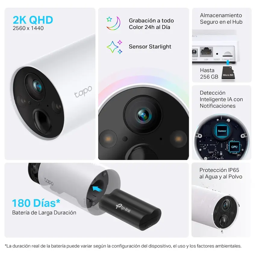 Kit de Cámaras de Seguridad Wi-Fi TP-Link Tapo C420S2, 2K QHD, 4 MP, Visión nocturna color, Alimentada por batería, Exterior Kit de Cámaras de Seguridad Wi-Fi TP-Link Tapo C420S2, 2K QHD, 4 MP, Visión nocturna color, Alimentada por batería, Exterior