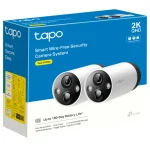 Kit de Cámaras de Seguridad Wi-Fi TP-Link Tapo C420S2, 2K QHD, 4 MP, Visión nocturna color, Alimentada por batería, Exterior