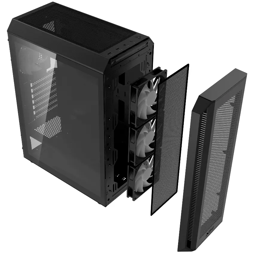 Gabinete ADATA XPG VALOR AIR PLUS, ATX, Sin Fuente, Vidrio Templado, 4 Fan 12 cm ARGB, Negro Gabinete ADATA XPG VALOR AIR PLUS, ATX, Sin Fuente, Vidrio Templado, 4 Fan 12 cm ARGB, Negro