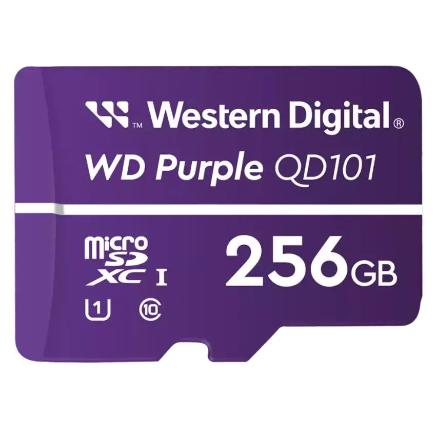 Tarjeta de Memoria microSDXC Western Digital WD Purple SC 256GB, UHS-I, U1, Clase 10