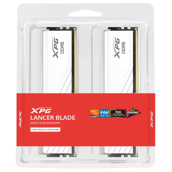 Memoria ADATA XPG LANCER BLADE RGB, DDR5, UDIMM, Kit de 2, Blanco