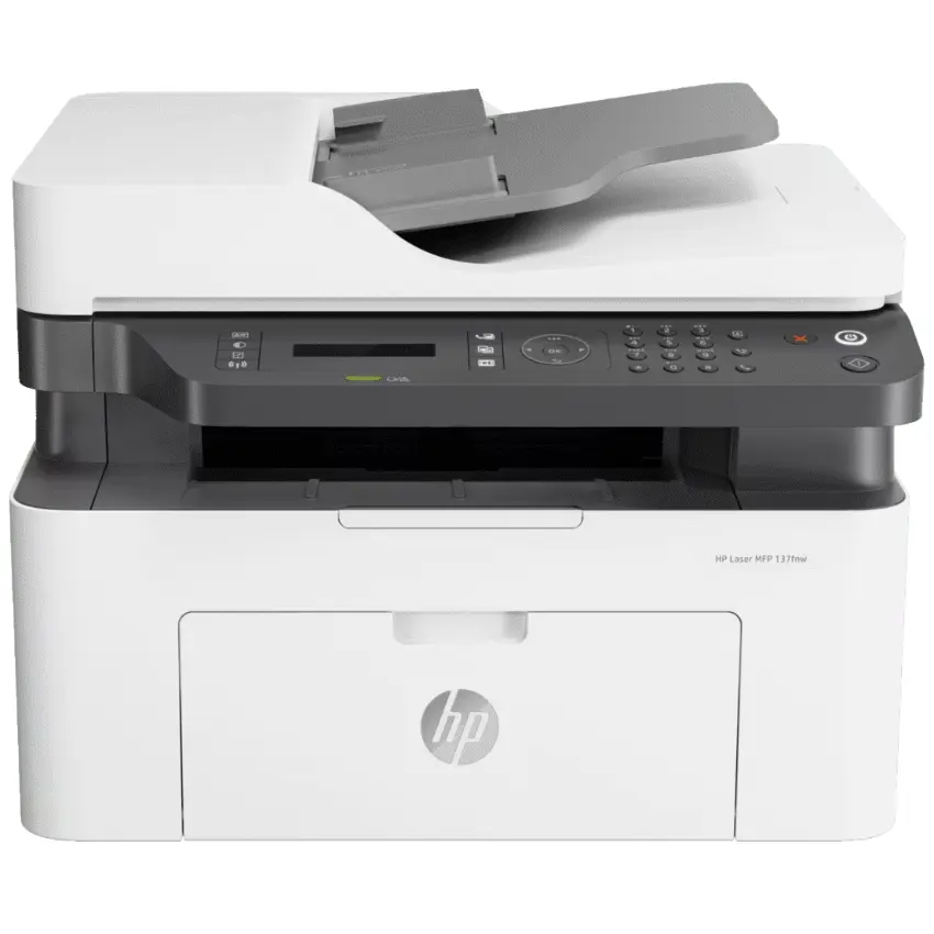 Impresora Multifunción HP Laser MFP 137fnw, RJ-45, Wi-Fi, Fax, Blanco/Gris