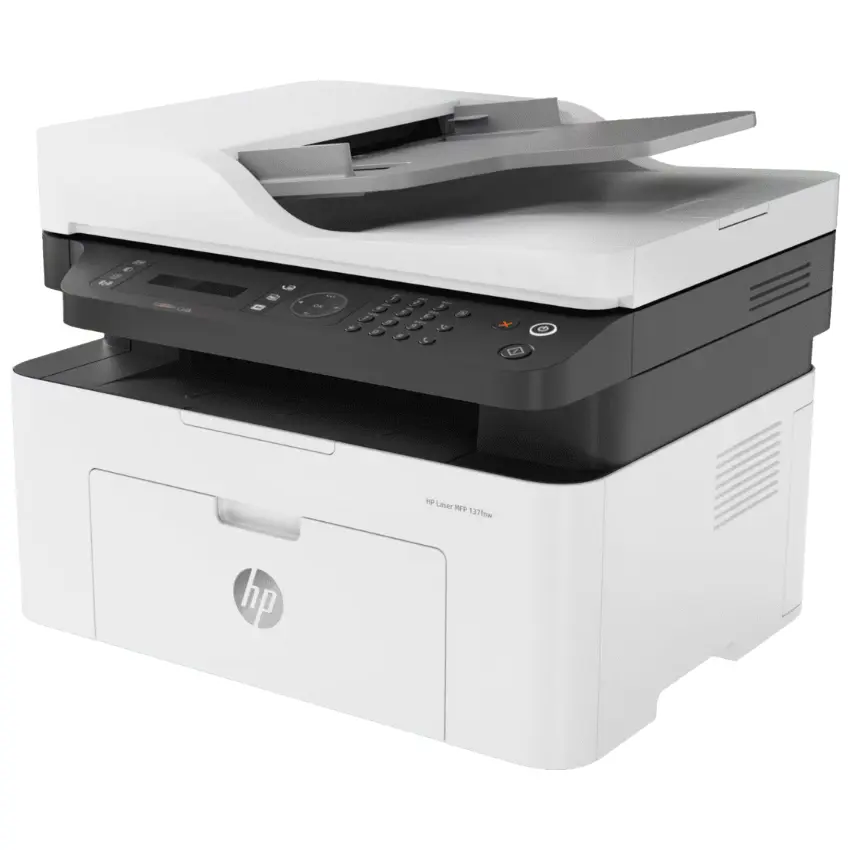 Impresora Multifunción HP Laser MFP 137fnw, RJ-45, Wi-Fi, Fax, Blanco/Gris