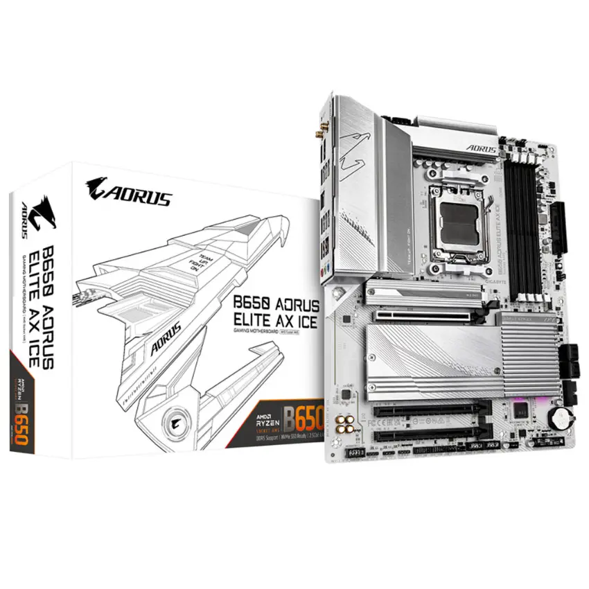 Motherboard Gigabyte B650 AORUS ELITE AX ICE, Socket AM5 Motherboard Gigabyte B650 AORUS ELITE AX ICE, Socket AM5