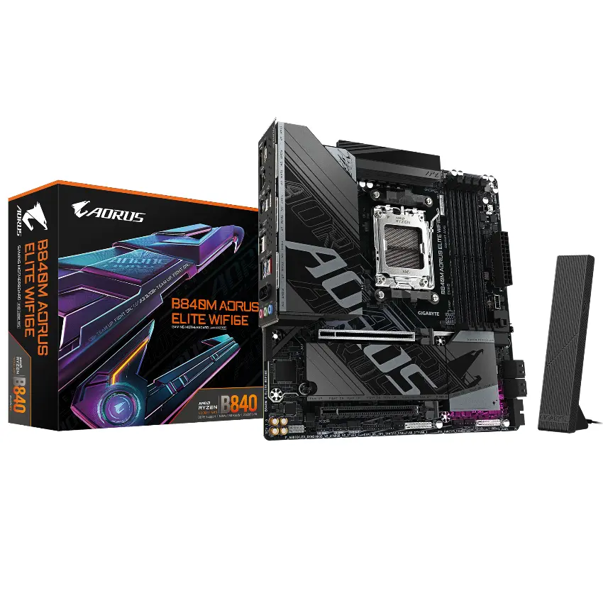 Motherboard Gigabyte B840M AORUS ELITE WIFI6E, Socket AM5 Motherboard Gigabyte B840M AORUS ELITE WIFI6E, Socket AM5