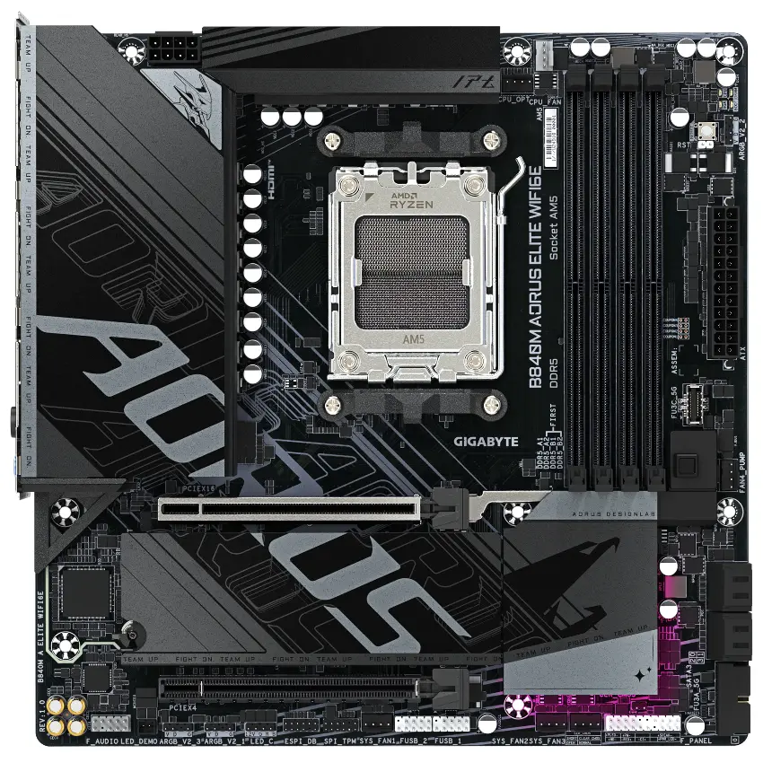 Motherboard Gigabyte B840M AORUS ELITE WIFI6E, Socket AM5 Motherboard Gigabyte B840M AORUS ELITE WIFI6E, Socket AM5