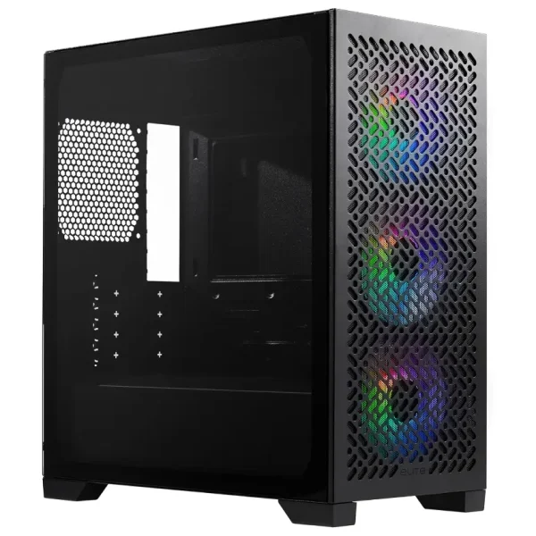 Gabinete Cooler Master Elite 302, Micro ATX, Sin Fuente, Vidrio Templado, 3 Fan 12 cm ARGB, Negro