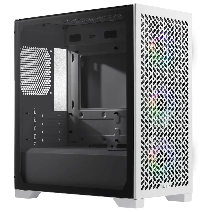 Gabinete Cooler Master Elite 302, Micro ATX, Sin Fuente, Vidrio Templado, 3 Fan 12 cm ARGB, Blanco Gabinete Cooler Master Elite 302, Micro ATX, Sin Fuente, Vidrio Templado, 3 Fan 12 cm ARGB, Blanco