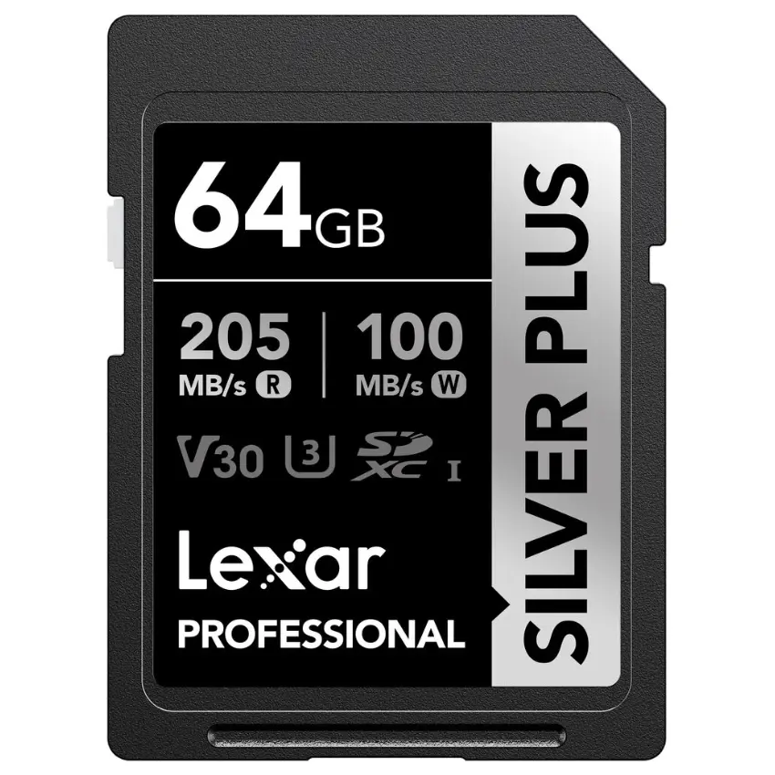 Tarjeta de Memoria SDXC Lexar SILVER PLUS 64GB, UHS-I, U3, V30, Clase 10