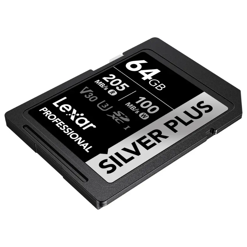 Tarjeta de Memoria SDXC Lexar SILVER PLUS 64GB, UHS-I, U3, V30, Clase 10