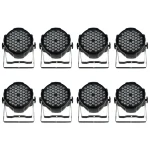 8 Spot PLS PL-543, 54 LEDs x 4W RGBW, Conectores Estilo Powercon, Incluye Flight Case