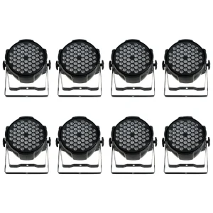 8 Spot PLS PL-543, 54 LEDs x 4W RGBW, Conectores Estilo Powercon, Incluye Flight Case