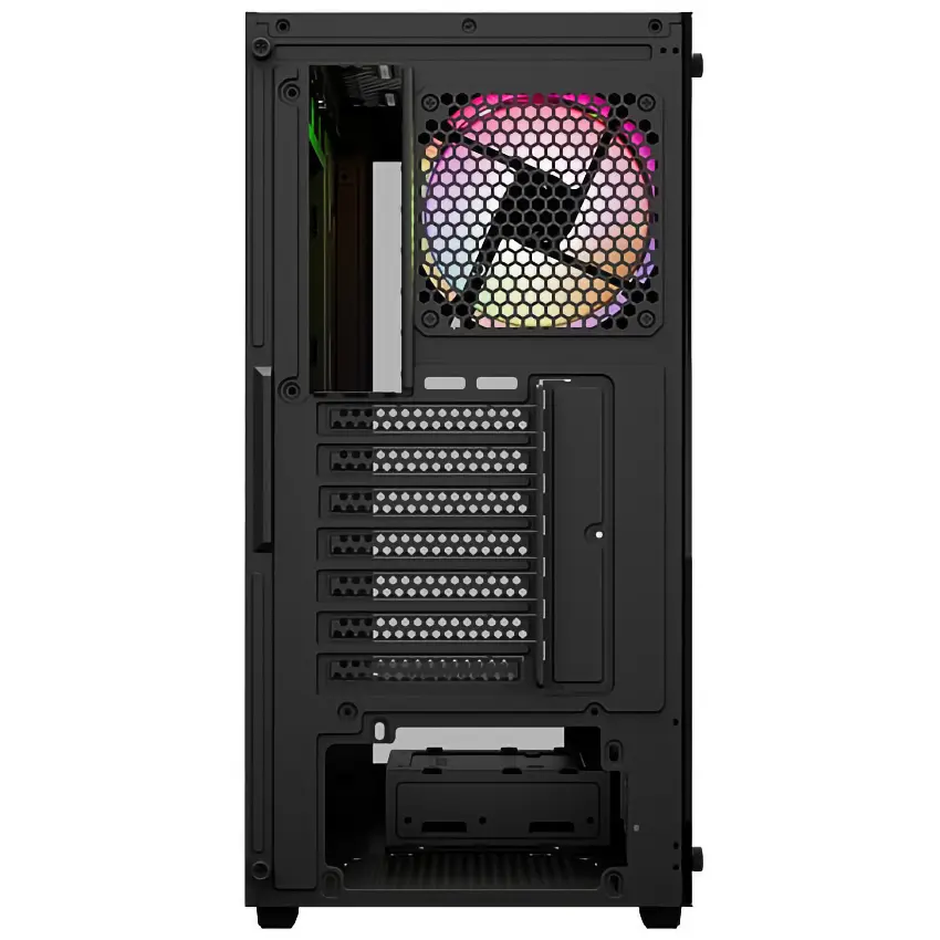 Gabinete Aerocool Pivot V3, ATX, Sin Fuente, Vidrio Templado Frontal y Lateral, 3 Fan 12 cm ARGB, Negro