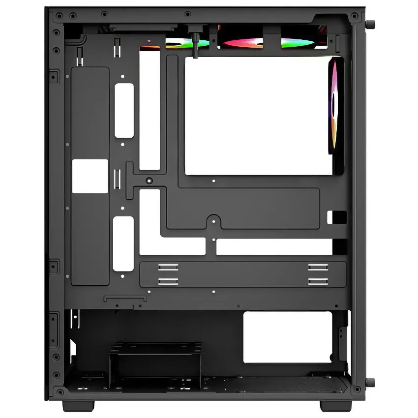 Gabinete Aerocool Pivot V3, ATX, Sin Fuente, Vidrio Templado Frontal y Lateral, 3 Fan 12 cm ARGB, Negro