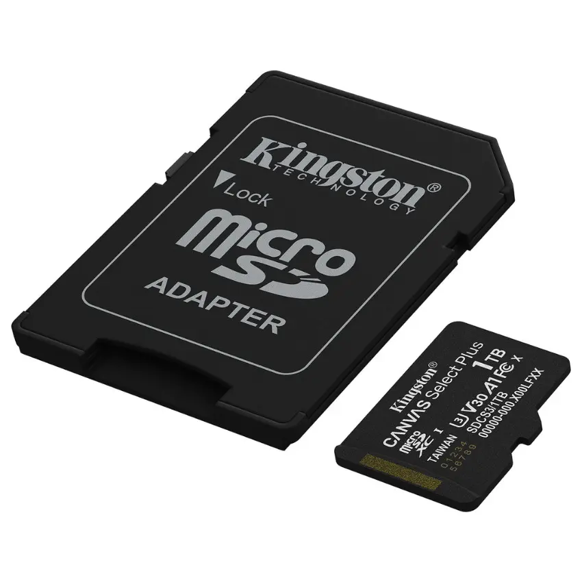 Tarjeta de Memoria microSDXC Kingston Canvas Select Plus 1TB, UHS-I, U3, V30, A1, Clase 10, Adaptador Tarjeta de Memoria microSDXC Kingston Canvas Select Plus 1TB, UHS-I, U3, V30, A1, Clase 10, Adaptador