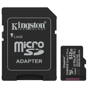 Tarjeta de Memoria microSDXC Kingston Canvas Select Plus 512GB, UHS-I, U3, V30, A1, Clase 10, Adaptador