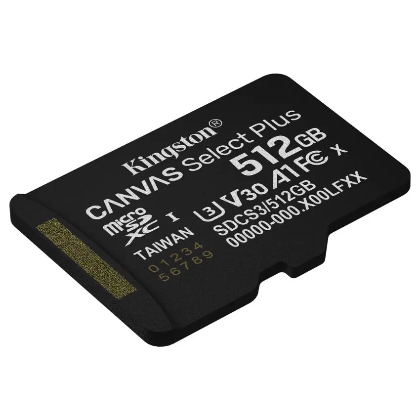 Tarjeta de Memoria microSDXC Kingston Canvas Select Plus 512GB, UHS-I, U3, V30, A1, Clase 10, Adaptador Tarjeta de Memoria microSDXC Kingston Canvas Select Plus 512GB, UHS-I, U3, V30, A1, Clase 10, Adaptador