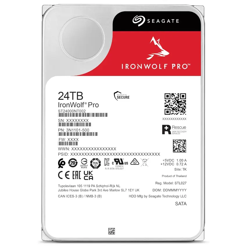 Disco Interno NAS Seagate IronWolf Pro 24TB SATA3 7200rpm 512MB Cache 3.5" (CMR) Disco Interno NAS Seagate IronWolf Pro 24TB SATA3 7200rpm 512MB Cache 3.5" (CMR)