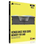 Memoria Corsair VENGEANCE RGB 16GB, DDR5, UDIMM, EXPO & XMP, Gris