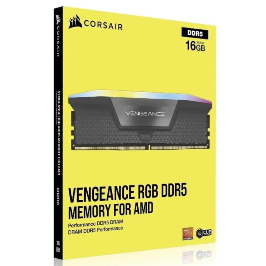 Memoria Corsair VENGEANCE RGB 16GB, DDR5, UDIMM, EXPO & XMP, Gris Memoria Corsair VENGEANCE RGB 16GB, DDR5, UDIMM, EXPO & XMP, Gris