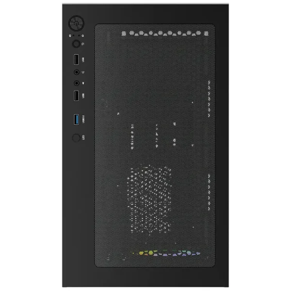 Gabinete Aerocool Viewport Mini V2, Micro-ATX, Sin Fuente, Vidrio Templado Frontal y Lateral, 3 Fan 12 cm ARGB, Negro