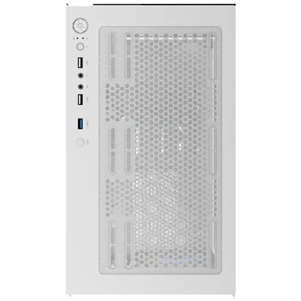 Gabinete Aerocool Viewport Mini V2, Micro-ATX, Sin Fuente, Vidrio Templado Frontal y Lateral, 3 Fan 12 cm ARGB, Blanco