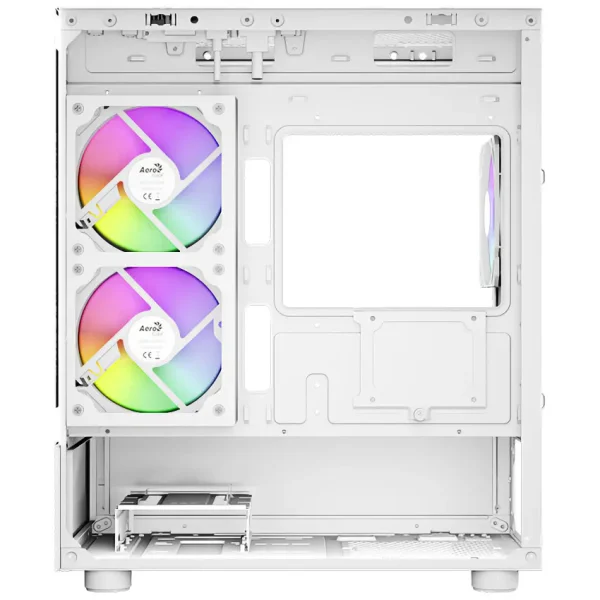 Gabinete Aerocool Viewport Mini V2, Micro-ATX, Sin Fuente, Vidrio Templado Frontal y Lateral, 3 Fan 12 cm ARGB, Blanco