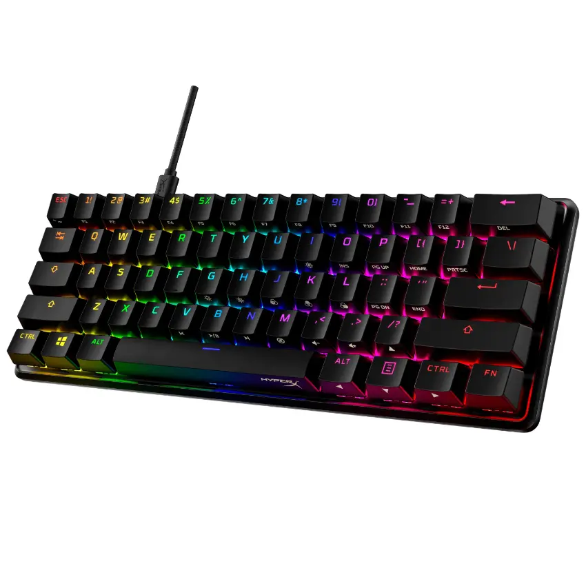 Teclado HyperX Alloy Origins 60, Iluminación LED, Interruptores Lineales HX Red, Gamer, Inglés