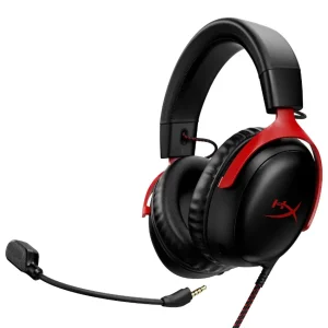 Auriculares HyperX Cloud III, Gamer, USB, Mini Plug 3.5mm, Negro/Rojo