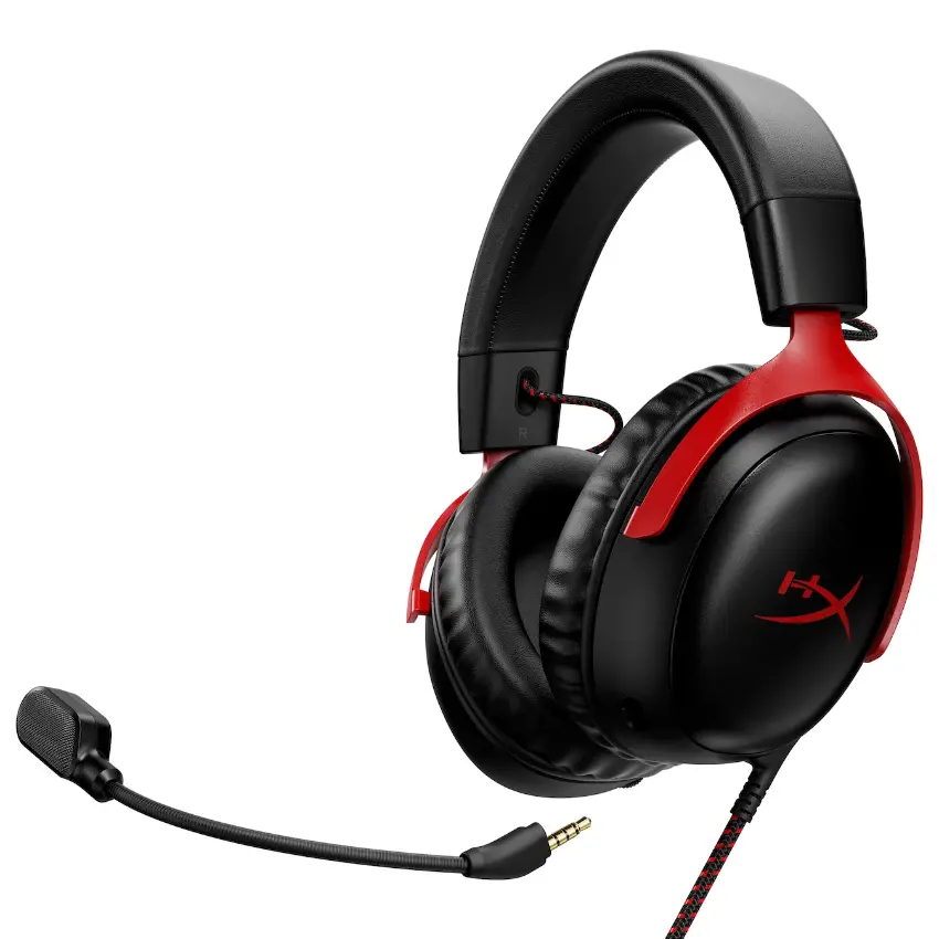Auriculares HyperX Cloud III, Gamer, USB, Mini Plug 3.5mm, Negro/Rojo