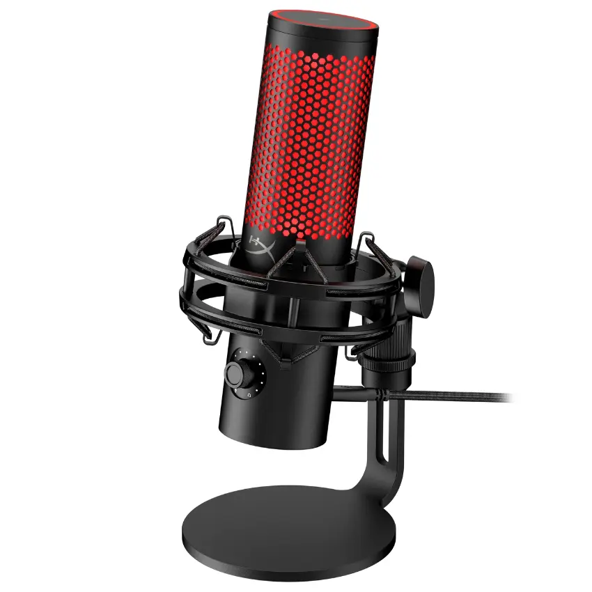 Micrófono de Condensador USB HyperX QuadCast 2, Negro/Rojo