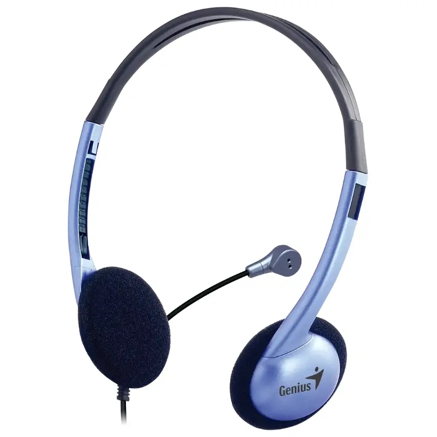 Auriculares Genius HS-02B, Doble Mini Plug 3.5mm, Azul