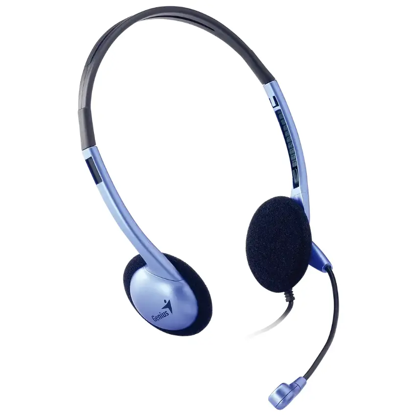 Auriculares Genius HS-02B, Doble Mini Plug 3.5mm, Azul