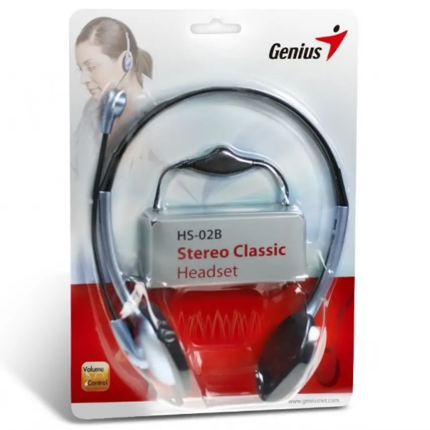 Auriculares Genius HS-02B, Doble Mini Plug 3.5mm, Azul