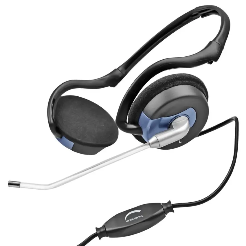 Auriculares Genius HS-300N, Plegable, Doble Mini Plug 3.5mm, Negro