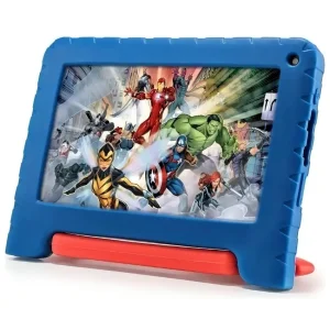 Tablet Multilaser Kids Avengers, 7″, Quad-Core 1.5GHz, 2GB RAM, 32GB eMMC, Wi-Fi, Android 11 Go, Azul/Rojo