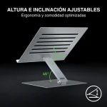 Soporte Portátil Razer Adjustable Laptop Stand, Admite Notebooks y Dispositivos de Hasta 18", Plateado
