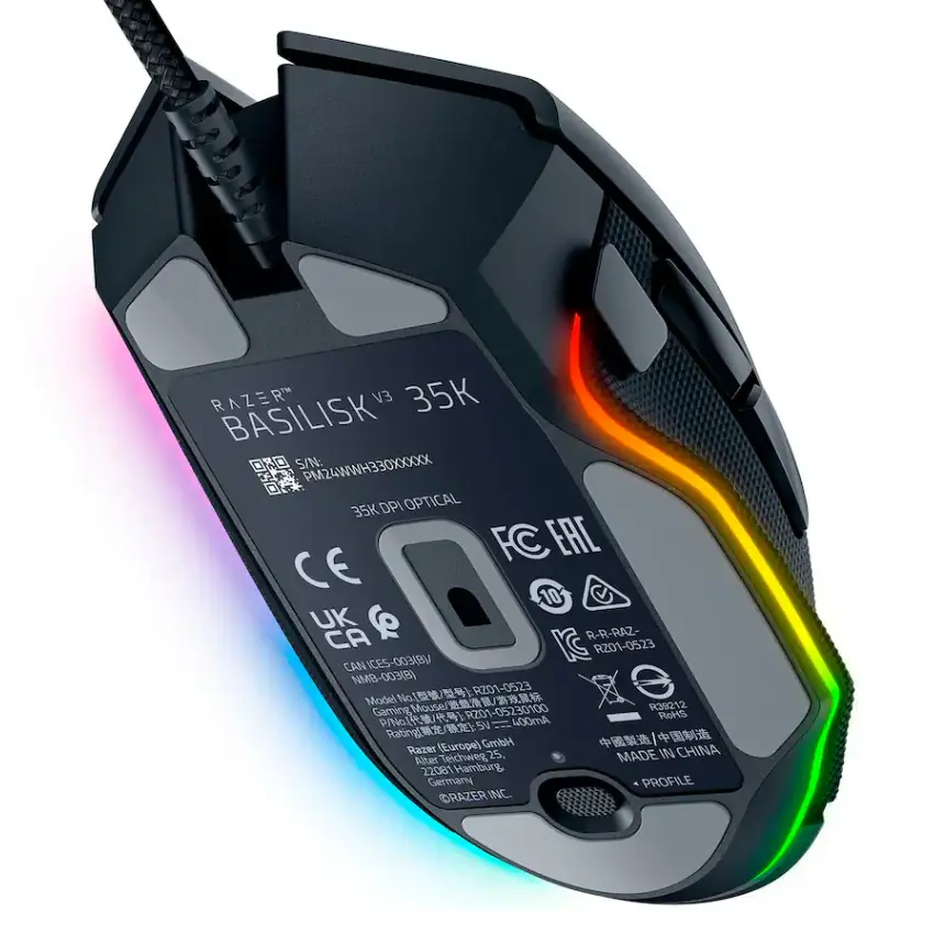 Mouse Razer Basilisk V3 35K, Gamer, USB, Negro Mouse Razer Basilisk V3 35K, Gamer, USB, Negro
