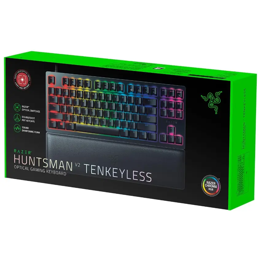 Teclado Razer Huntsman V2 TKL, Chroma RGB, Mecánico, Gamer, Purple Switch, Inglés Teclado Razer Huntsman V2 TKL, Chroma RGB, Mecánico, Gamer, Purple Switch, Inglés