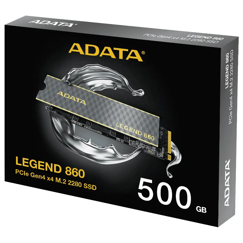 Disco SSD ADATA LEGEND 860 500GB, 3D NAND, PCIe Gen4 x4, M.2 2280, Disipador