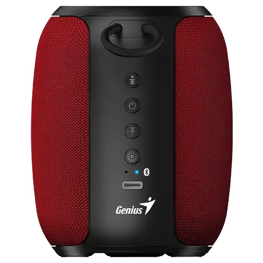 Parlante Genius SP-915BT, Bluetooth, Con Micrófono, Portátil, Rojo