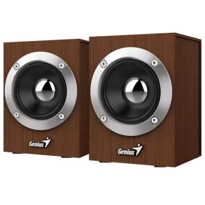 Parlantes Genius SP-HF280, 6 W RMS, Mini Plug 3.5 mm, Marrón