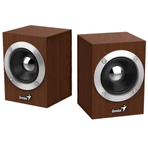 Parlantes Genius SP-HF280, 6 W RMS, Mini Plug 3.5 mm, Marrón