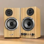 Parlantes Genius SP-HF520BT, 20 W RMS, Bluetooth, Mini Plug 3.5 mm, Marrón Claro