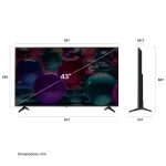 Smart TV LG UHD AI UA80, 43", 3840x2160, 4K Ultra HD, HDR10 Pro, HDMI, webOS 25