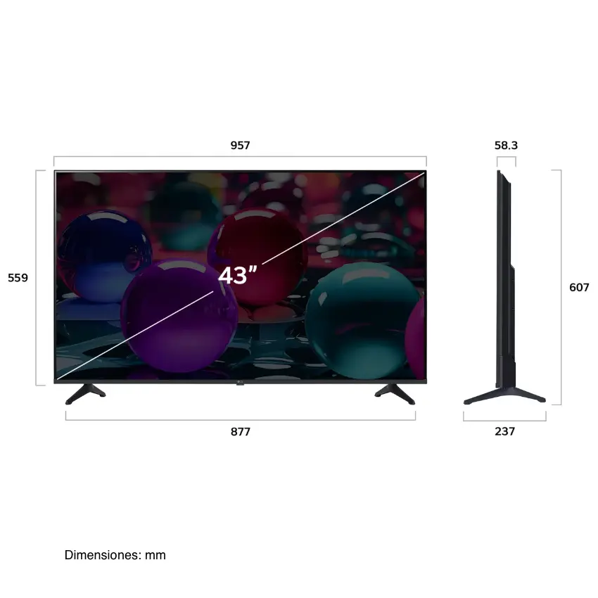 Smart TV LG UHD AI UA80, 43", 3840x2160, 4K Ultra HD, HDR10 Pro, HDMI, webOS 25 Smart TV LG UHD AI UA80, 43", 3840x2160, 4K Ultra HD, HDR10 Pro, HDMI, webOS 25